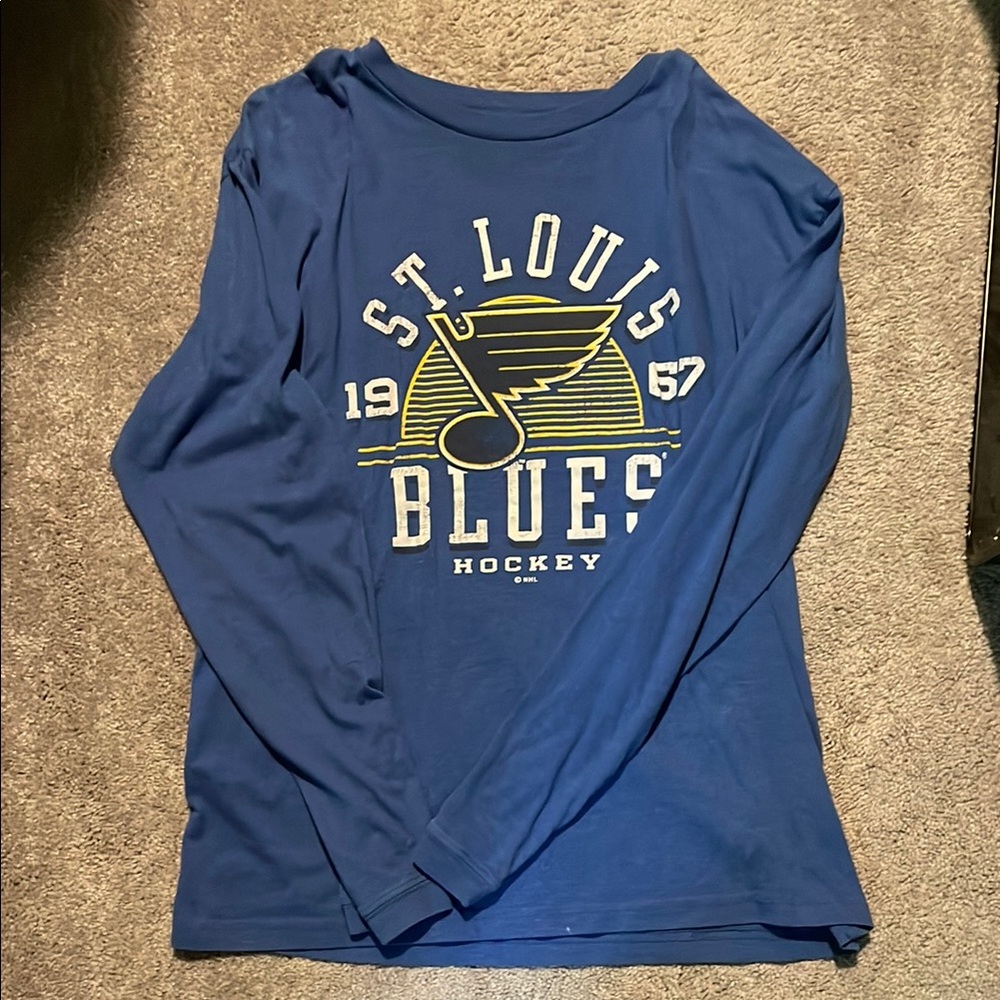 NHL St. Louis Blues Long Sleeve Tee - Blue and Gold